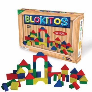 Blokitos - Blocos de Madeira com 60 peças Pais & Filhos