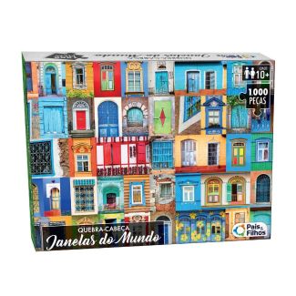 Quebra-Cabeça Janelas do Mundo 1000 peças Pais & Filhos
