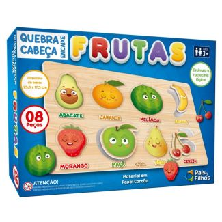 Quebra-Cabeça Encaixe Frutas 8 peças Pais & Filhos