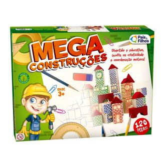 Mega Construções 120 Peças em Madeira Pais & Filhos