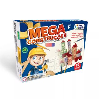 Mega Construções 76 Peças em Madeira Pais & Filhos