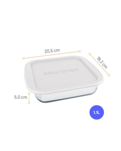 Assadeira Quadrada Marinex 1,1L com Tampa – Cores Sortidas 