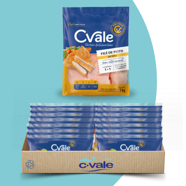 C.Vale Filé de Peito em Bifes - Caixa 15KG