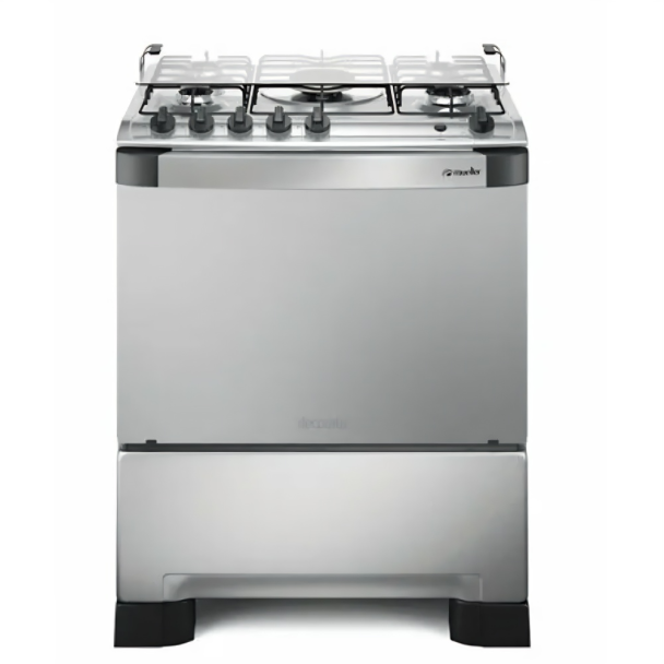 Fogão Mueller 5 Bocas Piacere Automático Mesa de Inox Tripla chama - Inox