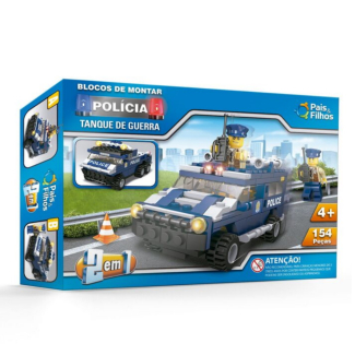 Blocos de Montar Polícia Tanque de Guerra Pais & Filhos