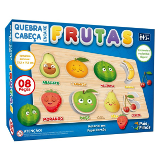 Quebra-Cabeça Encaixe Frutas 8 peças Pais & Filhos