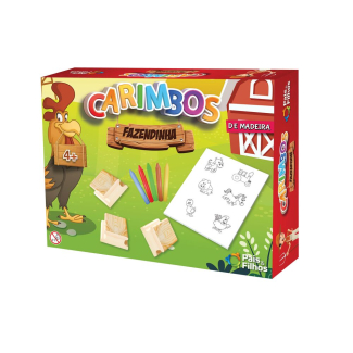 Carimbos Fazendinha em Madeira com 6 peças Pais & Filhos