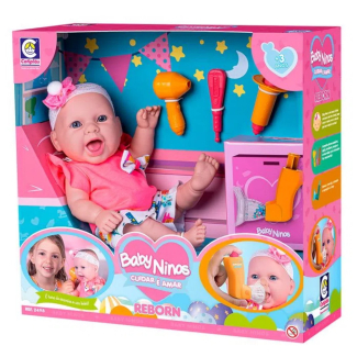 Boneca Baby Ninos Cuidar é Amar Reborn Cotiplás